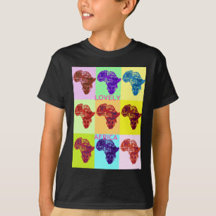 Mooie Kleurrijke Afrika Kaart Pop Patroon Art Desi T-shirt