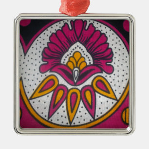 Mooie kleurrijke Afrikaanse stof Motief Art Print Metalen Ornament