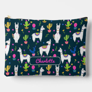 Mooie Kleurrijke Alpaca Cactus Persoonlijke Naam Etui
