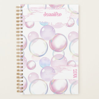 Mooie Kleurrijke Bellen Persoonlijke Naam en Datum Planner