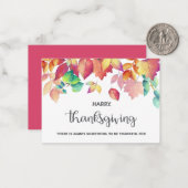 Mooie, kleurrijke bladzijdes najaar Thanksgiving Notitiekaartje (Voorkant / Achterkant in situ)