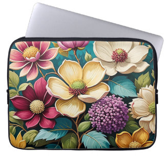 Mooie Kleurrijke Bloem Kunst IPhone hoesje Laptop Sleeve