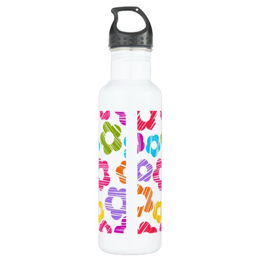 Mooie kleurrijke bloem meisjesachtig vrolijk bloem waterfles (Achterkant)