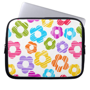 Mooie kleurrijke bloem meisjesachtig vrolijke bloe laptop sleeve