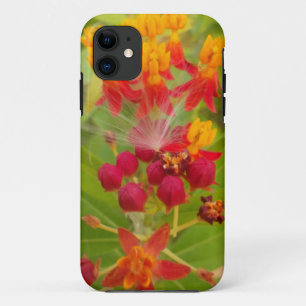 Mooie kleurrijke bloem met Milkweed Art Print iPhone 11 Hoesje
