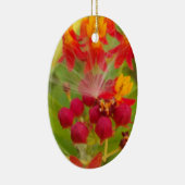 Mooie kleurrijke bloem met Milkweed Art Print Keramisch Ornament (Rechts)