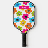 Mooie kleurrijke bloemen Hond Moeder Foto Collage Pickleball Paddle (Voorkant)