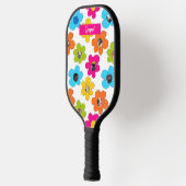 Mooie kleurrijke bloemen Hond Moeder Foto Collage Pickleball Paddle (Links)