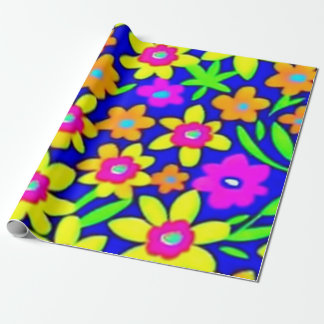 Mooie kleurrijke bloemen inpakpapier
