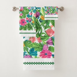 Mooie kleurrijke bloementuin Vrouwelijk geen roze Bad Handdoek