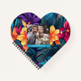 Mooie Kleurrijke Bloemige Op Maat Gemaakte Spiraal Notitieboek