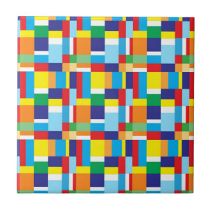 Mooie, kleurrijke blokken, geplakt vierkant tegeltje