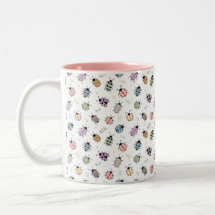 Mooie Kleurrijke Bugs Patroon Tweekleurige Koffiemok