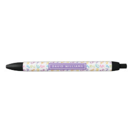 Mooie Kleurrijke Cijfers Patroon Aangepaste Naam Zwarte Inkt Pen