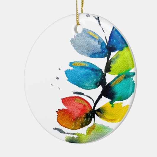 Mooie, kleurrijke, dunne waterverf bloem keramisch ornament (Links)