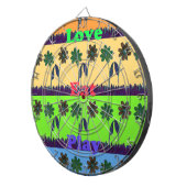 Mooie kleurrijke Eat Love Speel tekst Bloemen Pop Dartbord (Voorkant Rechts)