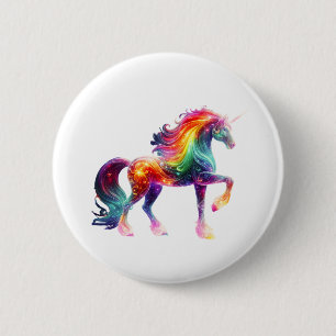 Mooie Kleurrijke Eenhoorn Ronde Button 5,7 Cm