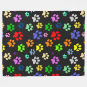 Mooie kleurrijke en leuke huisdierpotenpatroon fleece deken (Voorkant (Horizontaal))