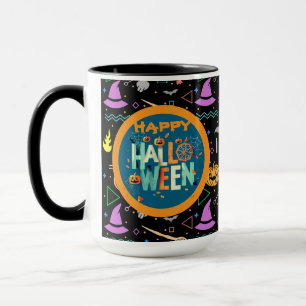 Mooie kleurrijke enge Halloween patronen Mok