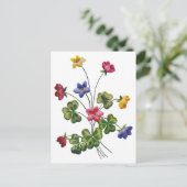 Mooie kleurrijke geborduurde houtzuring briefkaart (Staand voorkant)