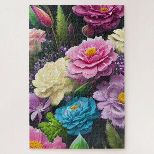 Mooie Kleurrijke Gemengde Bloemen Rozen Legpuzzel