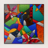 Mooie, kleurrijke geometrische vormen Jigzaag Puzz Legpuzzel (Horizontaal)