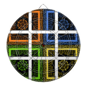 Mooie kleurrijke geruite geometrische strepen dartbord