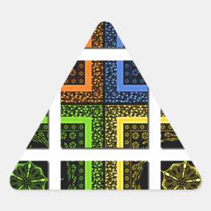 Mooie kleurrijke geruite geometrische strepen driehoek sticker