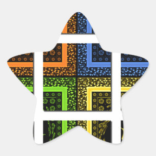 Mooie kleurrijke geruite geometrische strepen ster sticker