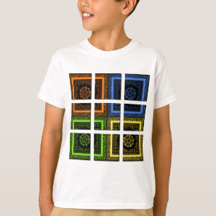 Mooie kleurrijke geruite geometrische strepen t-shirt