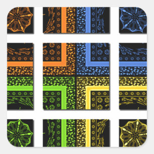 Mooie kleurrijke geruite geometrische strepen vierkante sticker