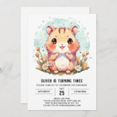 Mooie Kleurrijke Hamster Verjaardag Kaart (Voorkant / Achterkant)