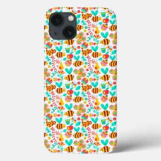 Mooie kleurrijke insecten patronen iPhone 13 hoesje