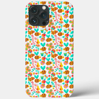Mooie kleurrijke insecten patronen iPhone 13 pro max hoesje