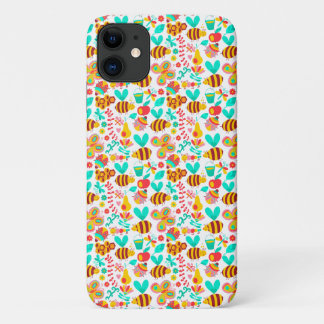 Mooie kleurrijke insecten patronen iPhone 11 hoesje
