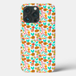 Mooie kleurrijke insecten patronen iPhone 13 pro hoesje