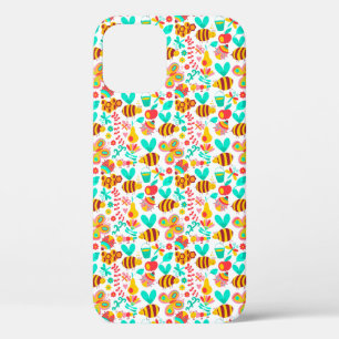 Mooie kleurrijke insecten patronen iPhone 12 pro hoesje