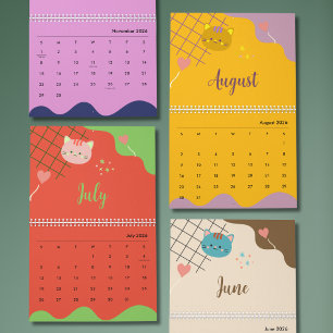Mooie Kleurrijke Kat Kalender 2026