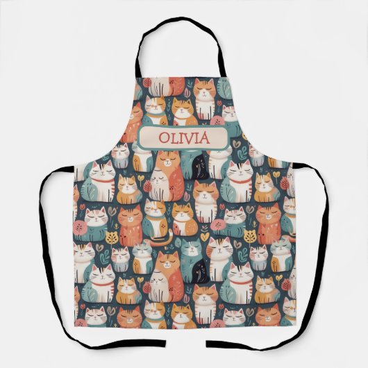 Mooie Kleurrijke Kittens Patroon Schort (Voorkant)