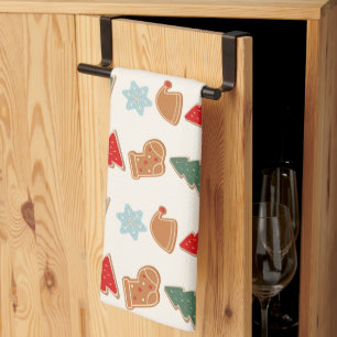 Mooie Kleurrijke Koekjes Patroon Kerst Kinderen Theedoek