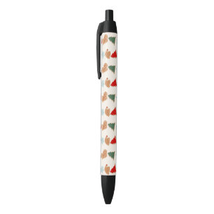 Mooie Kleurrijke Koekjes Patroon Kerst Kinderen Zwarte Inkt Pen