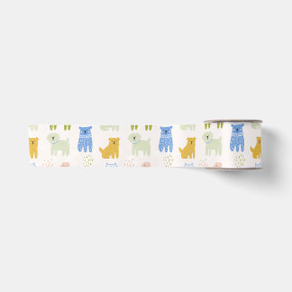 Mooie Kleurrijke Krijtjes Honden Inpakpapier Lint