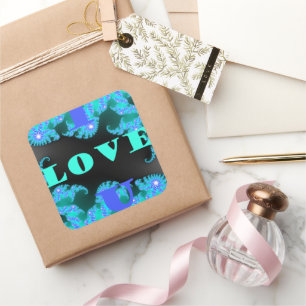 Mooie kleurrijke Liefde universum vector design ku Vierkante Sticker