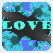 Mooie kleurrijke Liefde universum vector design ku Vierkante Sticker (Voorkant)