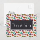 Mooie Kleurrijke Macarons Patroon Dank Je Wel Briefkaart (Voorkant / Achterkant)