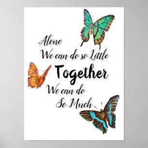 Mooie Kleurrijke Motivatie Vlinders Poster