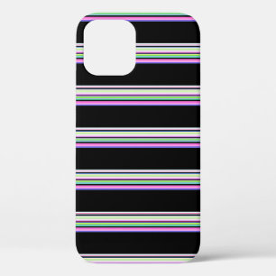 Mooie kleurrijke neon strepen iPhone 12 pro hoesje
