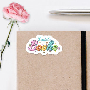 Mooie Kleurrijke Op Maat Gemaakte Naam Boek Sticke Sticker