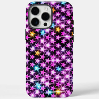 Mooie kleurrijke paarse glanzende sterren iPhone 16 pro max hoesje