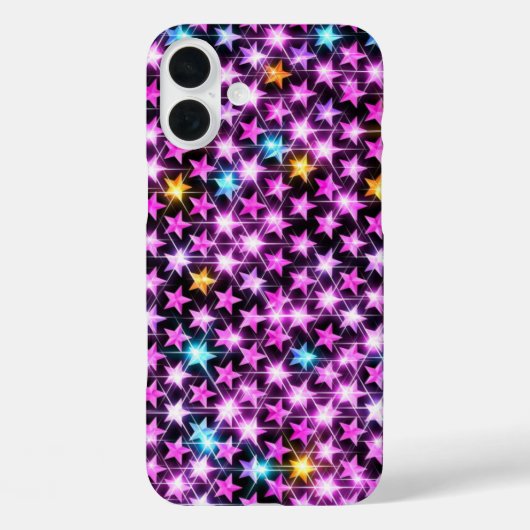 Mooie kleurrijke paarse glanzende sterren Case-Mate iPhone case (Achterkant)